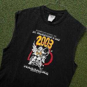 Vintage‎ 2003 St. Valentine's Day Massacre Biker Sleeveless Tee Shirt